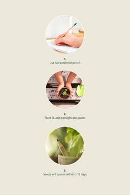 Sproutworld geslepen potlood met zaadjes en headercard - Houtbruin