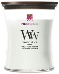 Candela profumata WoodWick White Tea & Jasmine Medium
