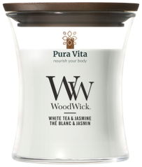 Candela profumata WoodWick White Tea & Jasmine Mini Candle