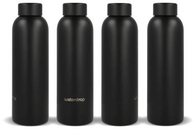 Waterdrop RVS thermosfles 600 ml - Zwart