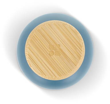 Waterdrop RVS thermosfles met bamboe dop 600 ml - Grijs - blauw