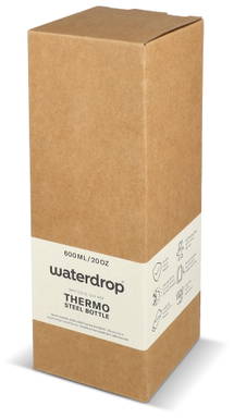 Waterdrop RVS thermosfles met bamboe dop 600 ml - Wit