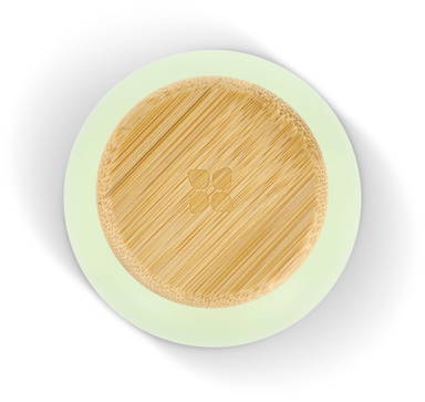 Waterdrop RVS thermosfles met bamboe dop 600 ml - Donker bruin / Groen