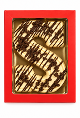 Letra de chocolate de lujo S Cookies & Cream 150 gramos