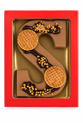 Letra de chocolate de lujo S Stroopwafel 150 gramos