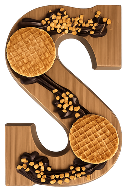 Lettera di cioccolato di lusso S gusto stroopwafel 150 grammi - Standard