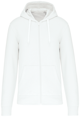 Felpa con zip eco basic - Bianco