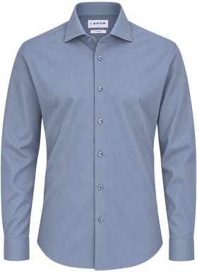 Ledûb Active Stretch modern fit overhemd 0325513 - Mid blue