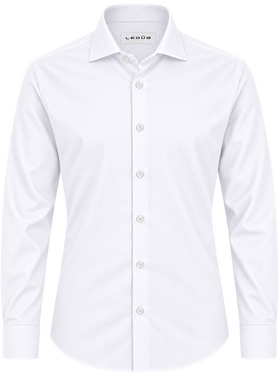 Ledûb basics slim fit overhemd 0343512 - White