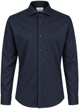 Ledûb 4-Way Stretch slim fit overhemd 0343516 - Dark blue