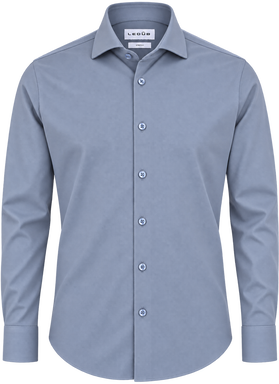 Ledûb Active Stretch slim fit overhemd 0345513 - Mid blue
