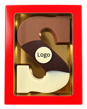 Ambachtelijke bonte chocoladeletter 220 gram