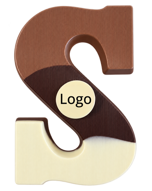 Ambachtelijke bonte chocoladeletter 220 gram