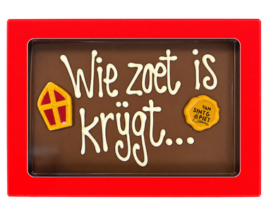 Ambachtelijke chocolade tablet Wie zoet is krijgt... 175 gram