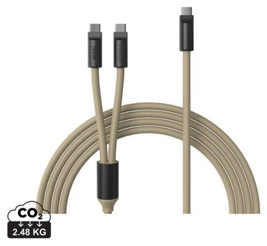 VINGA Baltimore siliconen multi-oplaadkabel (C+2C)