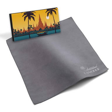 Chiffon en microfibre gaufré 30 x 30 cm dans une boîte pliante - Gris