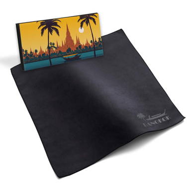 Chiffon en microfibre gaufré 30 x 30 cm dans une boîte pliante - Noir
