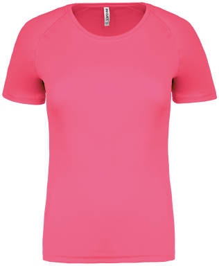 Basis damessportshirt - Fluorescent  pink