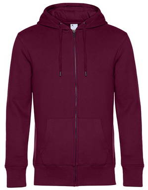B&C KING hoodie met rits - Dark cherry