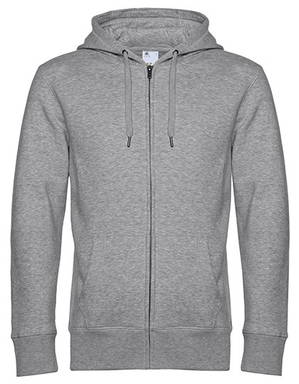 B&C KING hoodie met rits - Heather grey