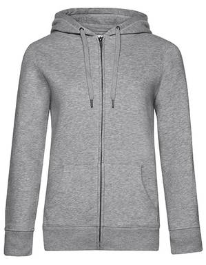 B&C QUEEN dames hoodie met rits - Heather grey
