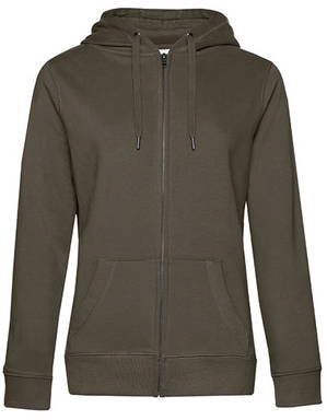 B&C QUEEN dames hoodie met rits - Khaki