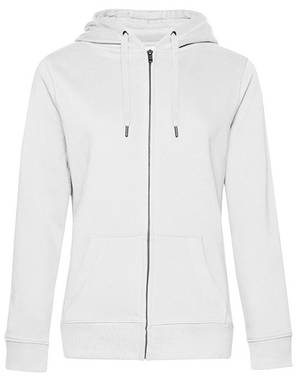 B&C QUEEN dames hoodie met rits - White