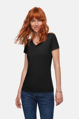 HAKRO Dames shirt met V-hals Stretch 0172