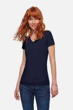HAKRO Dames shirt met V-hals Stretch 0172