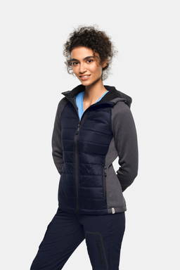HAKRO Dames hybride jas met capuchon Contrast 0265