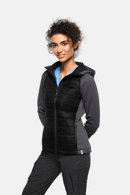 HAKRO Dames hybride jas met capuchon Contrast 0265