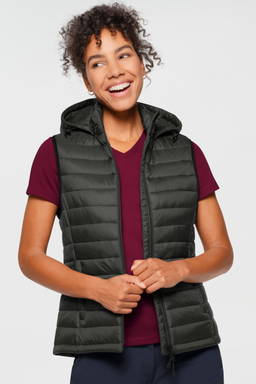 HAKRO Dames loftbodywarmer met capuchon 0297
