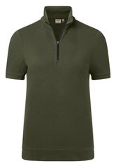 HAKRO dame-zip-polo i piqué MIKRALINAR® ECO 0334