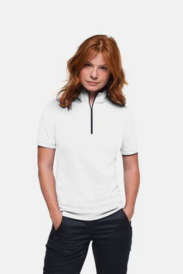 HAKRO Dames zip-shirt piqué MIKRALINAR® ECO 0334