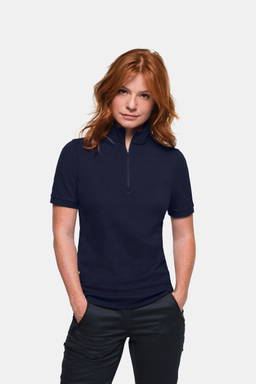 HAKRO Dames zip-shirt piqué MIKRALINAR® ECO 0334