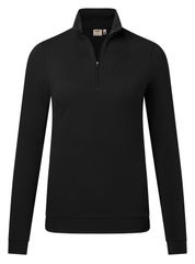 HAKRO Polo feminino de manga comprida com fecho de correr em piqué MIKRALINAR® ECO 0335