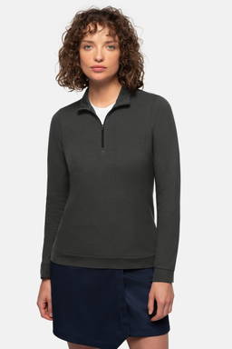 HAKRO Dames zip-longsleeve piqué MIKRALINAR® ECO 0335