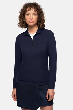 HAKRO Dames zip-longsleeve piqué MIKRALINAR® ECO 0335