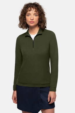 HAKRO Dames zip-longsleeve piqué MIKRALINAR® ECO 0335