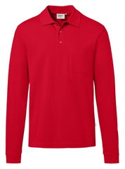 HAKRO MIKRALINAR® ECO poloshirt med brystlomme og lange ærmer 0817