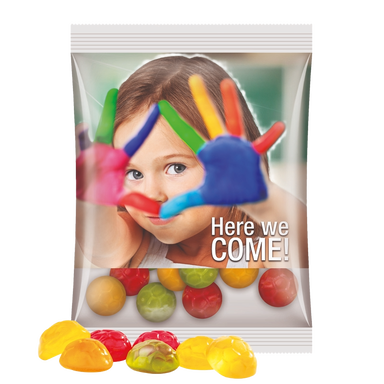 Maxi bag gevuld met snoep | 120 x 145 mm - Transparent