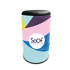 Tabouret fut 60 L | Impression couleur tout autour directement sur l'acier