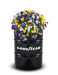 Blumentopf Ölfass 200 L | Schwarzes Fass | Vollfarb-Aufkleber