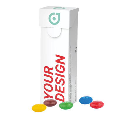 Slim box gevuld met snoep | 30 x 98 x 22 mm - White