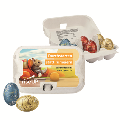 Eierdoosje met 6 paaseitjes - White