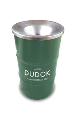 Prullenbak olievat 120 L | Eigen RAL kleur vat | Full color sticker