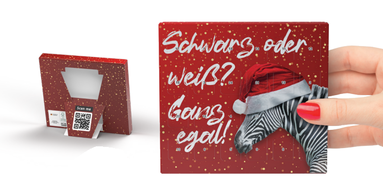 Mini advent calender 14 x 12,5 cm - White