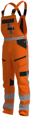 RWS 4-Wege-Stretch-Latzhose - Fluoreszierendes Orange