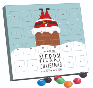 Mini advent calender 14 x 12,5 cm - White
