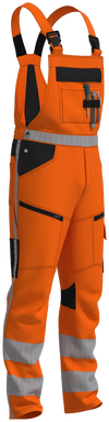 RWS 4-Wege-Stretch-Latzhose - Fluoreszierendes Orange